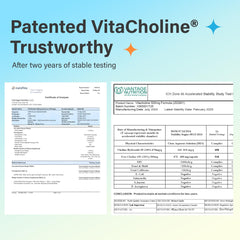 Novafun Choline 500mg bottle with nutrition facts