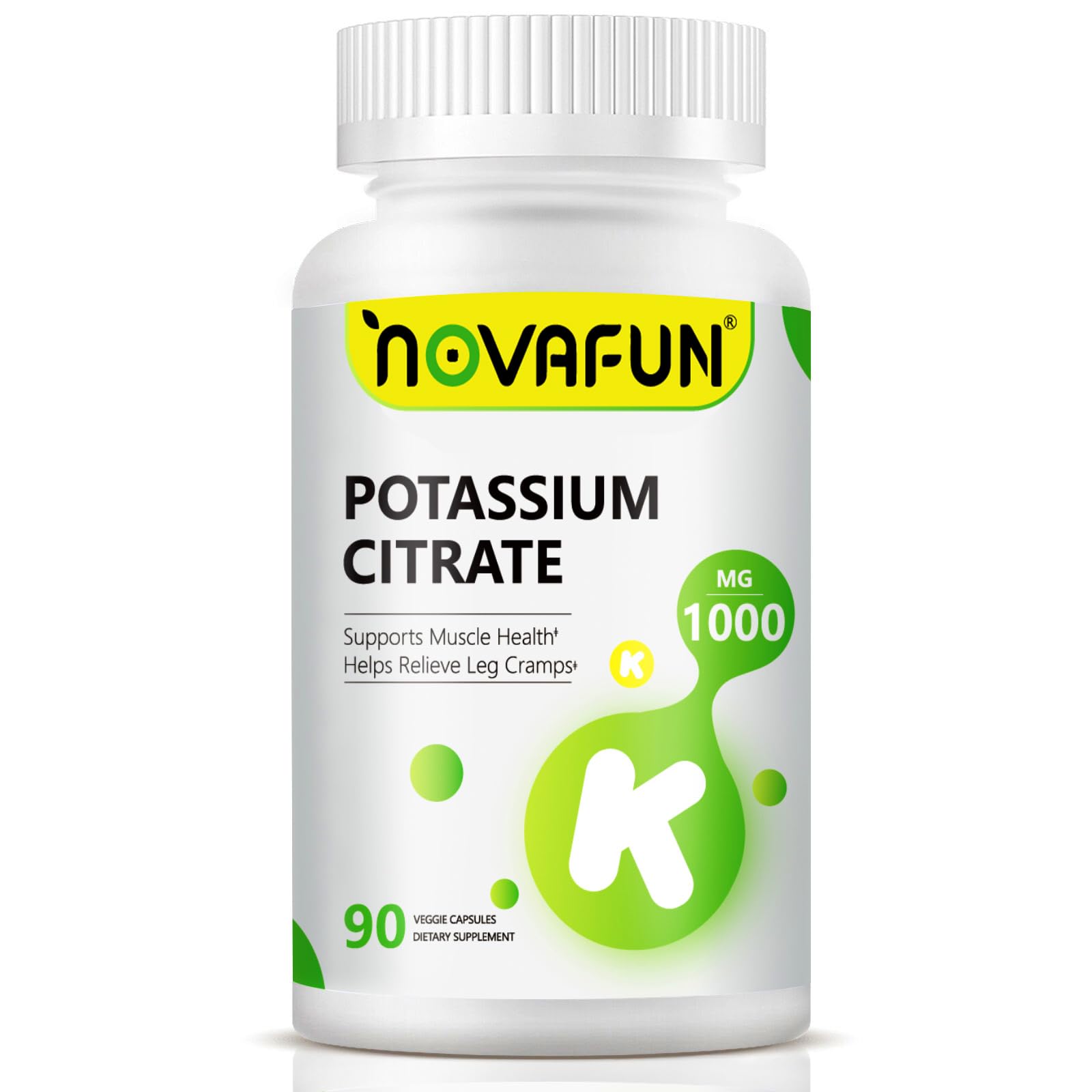 Novafun Potassium Citrate 1000mg bottle front label