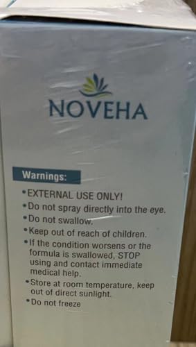NOVEHA Eyelid Cleanser packaging highlights compact 1oz size and design.