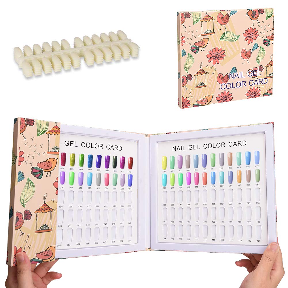 Noverlife 120-nail colors display book cover showing organized swatches for client selection.