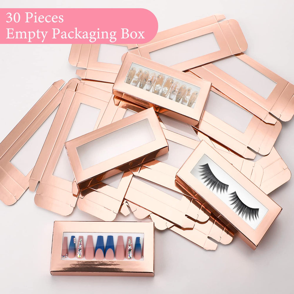 Noverlife rose gold nail box closeup highlights elegant design.