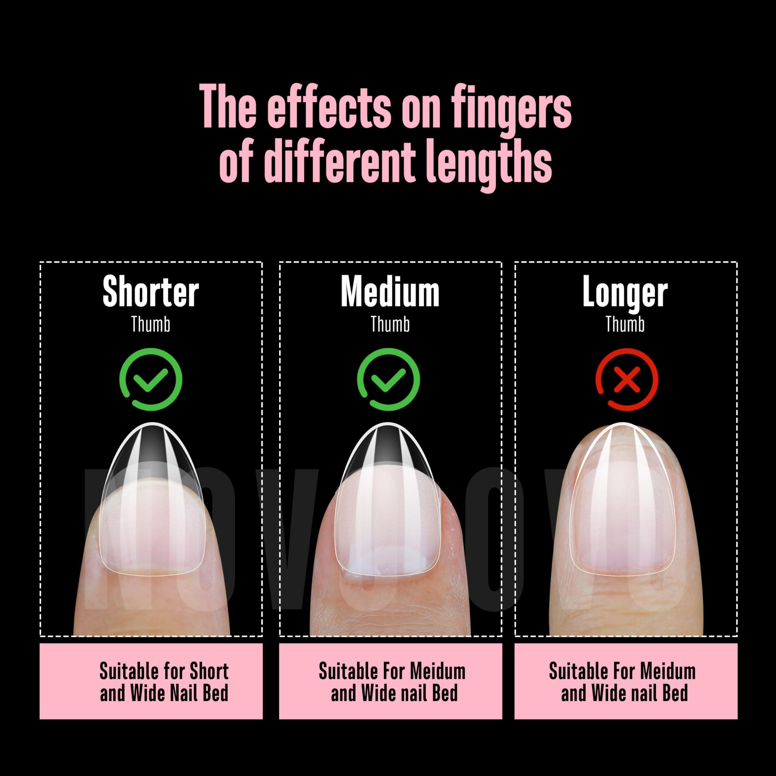 NOVO OVO thumb square cuticle design aids quick shaping.