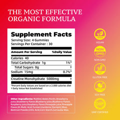 novomins Creatine Monohydrate Gummies bottle with label close-up