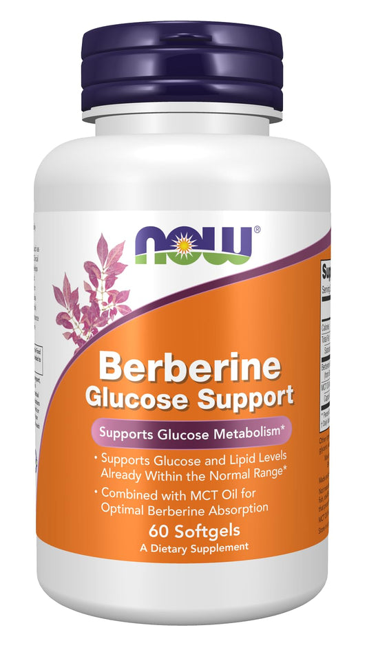 NOW Berberine Glucose Support bottle label