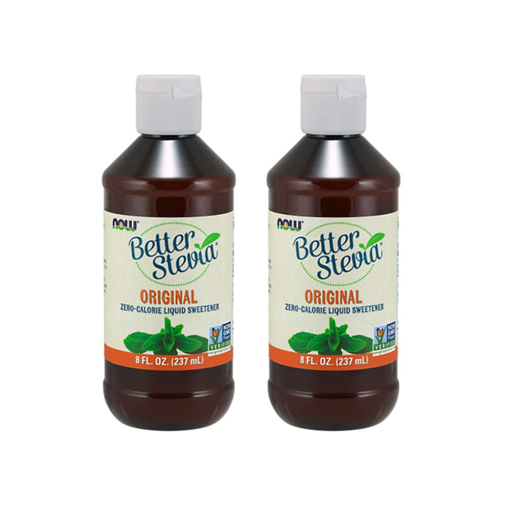 NOW Foods BetterStevia Original Liquid Extract bottles in a 2-pack (8 oz each)