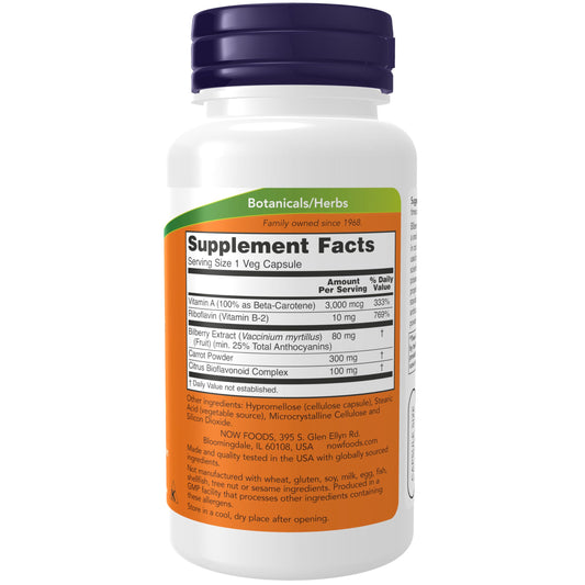 Close-up of bilberry extract with beta-carotene and riboflavin