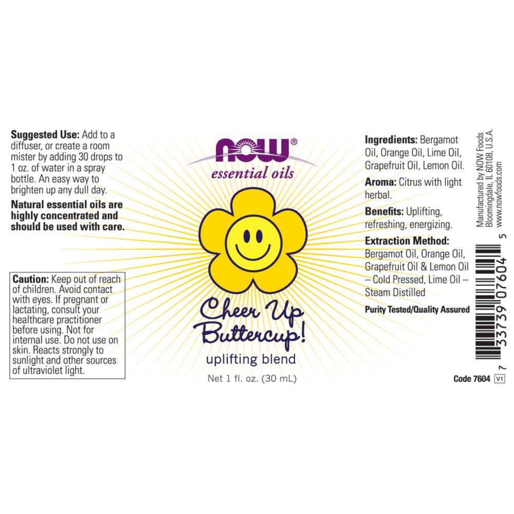 NOW Cheer Up Buttercup label with bottle