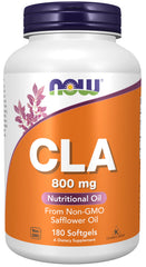 NOW CLA 800 mg softgels bottle label