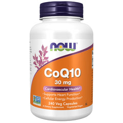 NOW CoQ10 30 mg pharmaceutical-grade all-trans fermentation bottle