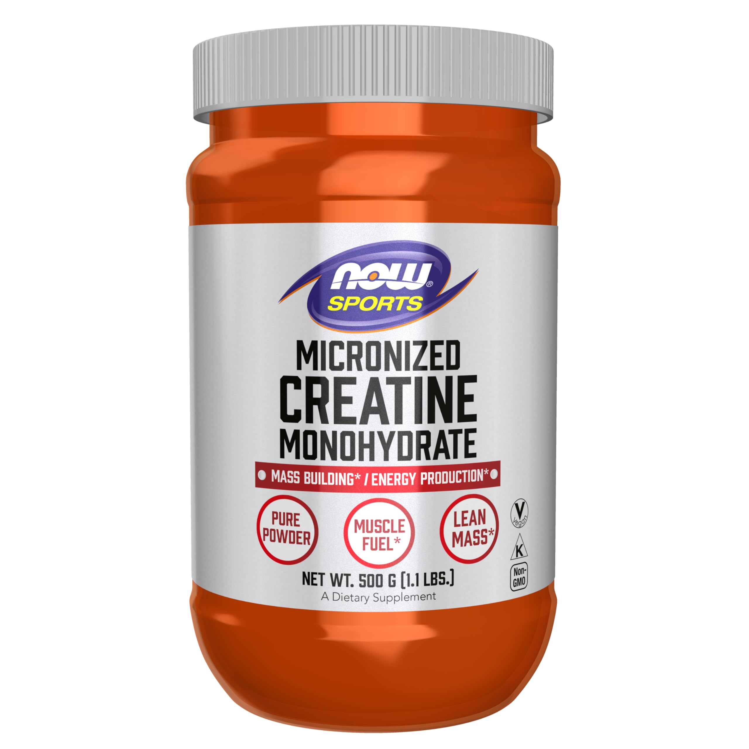 NOW Foods Micronized Creatine Monohydrate 500 g label