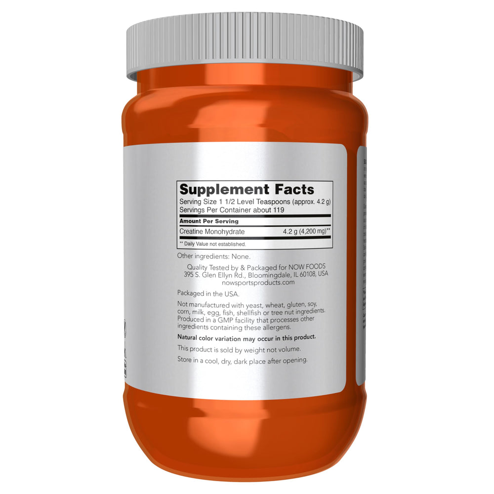 Serving scoop of NOW Creatine Monohydrate