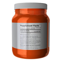 Close-up of NOW Creatine Monohydrate powder label