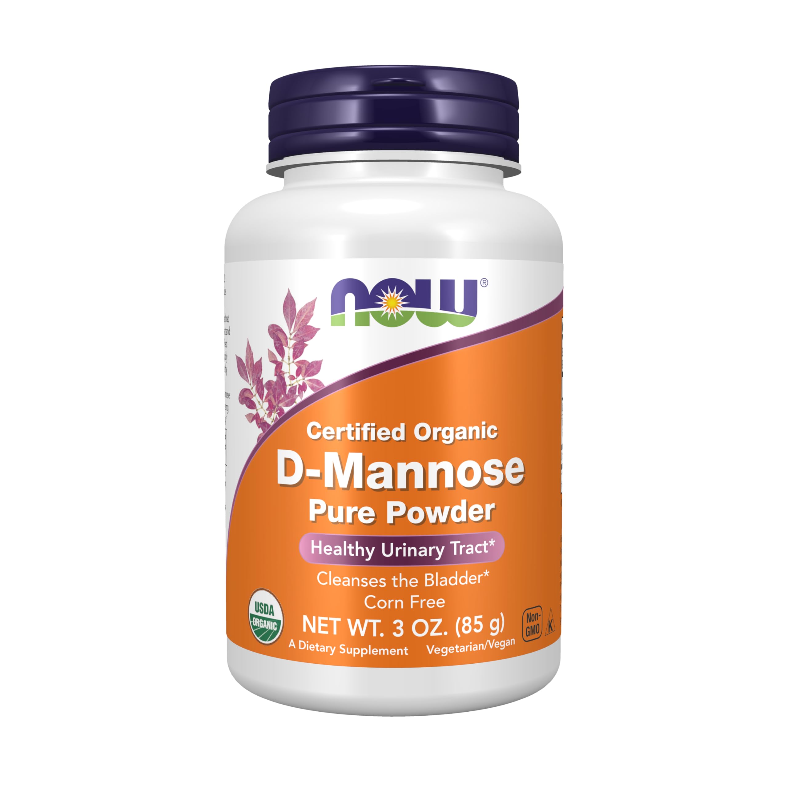 NOW D-Mannose powder bottle with scoop