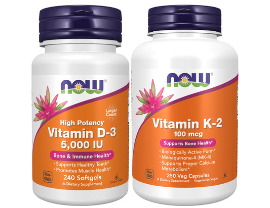 NOW Vitamin D-3 5,000 IU Softgels bottle – high-potency