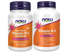 NOW Vitamin D-3 5,000 IU Softgels bottle – high-potency