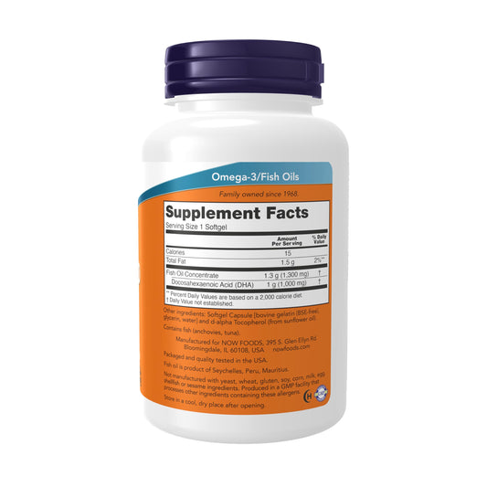DHA-1000 Brain Support bottle label showing 1,000 mg DHA
