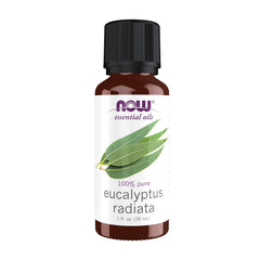 NOW Essential Oils Eucalyptus Radiata Oil 1 oz bottle with child-resistant cap