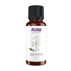 NOW Foods Jasmine fragrance bottle with label and cap