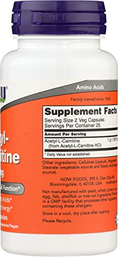 Front view of NOW Foods Acetyl L-Carn bottle