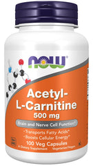 Now Foods Acetyl L-Carnitine 500 mg bottle - 100 capsules