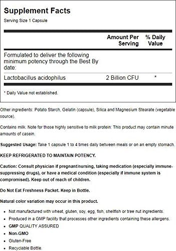 Now Foods Acidophilus 2 Billion 250 Caps box and bottle