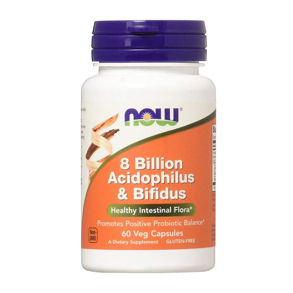 Now Foods Acidophilus and Bifidus 8 Billion CFU probiotic bottle, 240 capsules