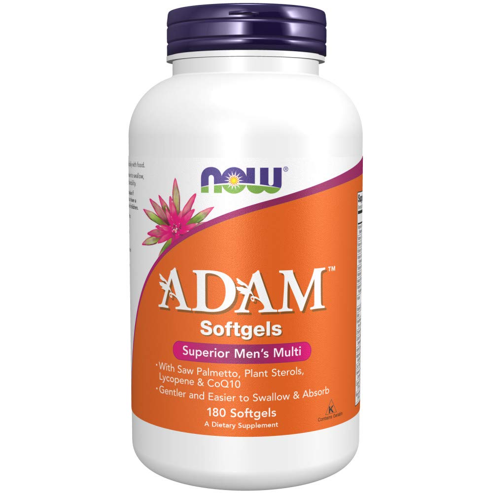 NOW Foods Adam men's multivitamin softgels bottle for daily nutrient support