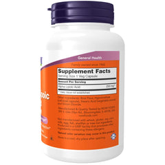 Close-up of NOW Alpha Lipoic Acid 250 mg vegetarian capsules