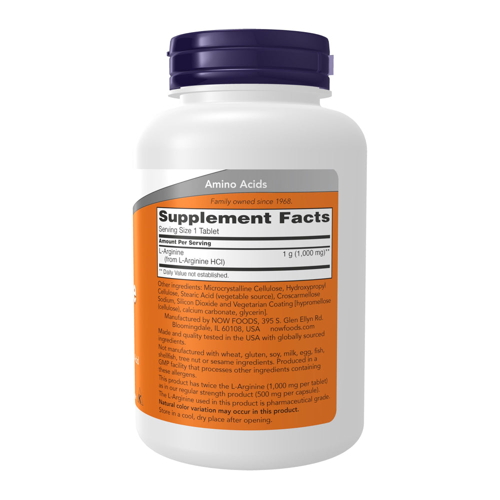 NOW Foods L-Arginine bottle side view