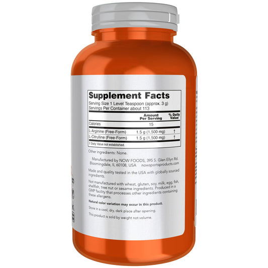 Close-up of arginine and citrulline powder texture