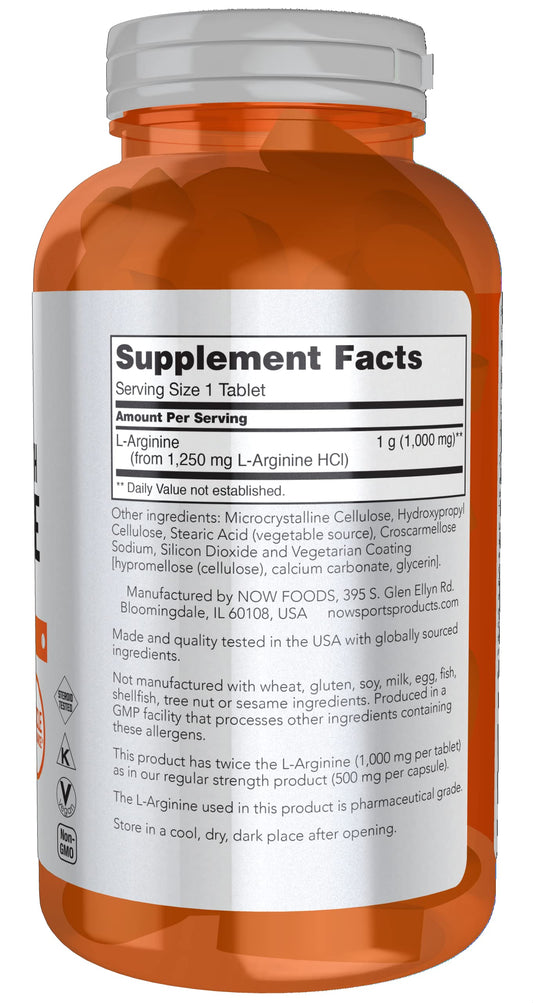 L-Arginine 1000 mg tablets close-up