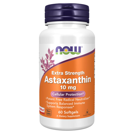 NOW Foods Astaxanthin 10mg bottle with label