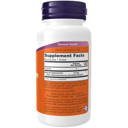 NOW Foods Astaxanthin bottle side view