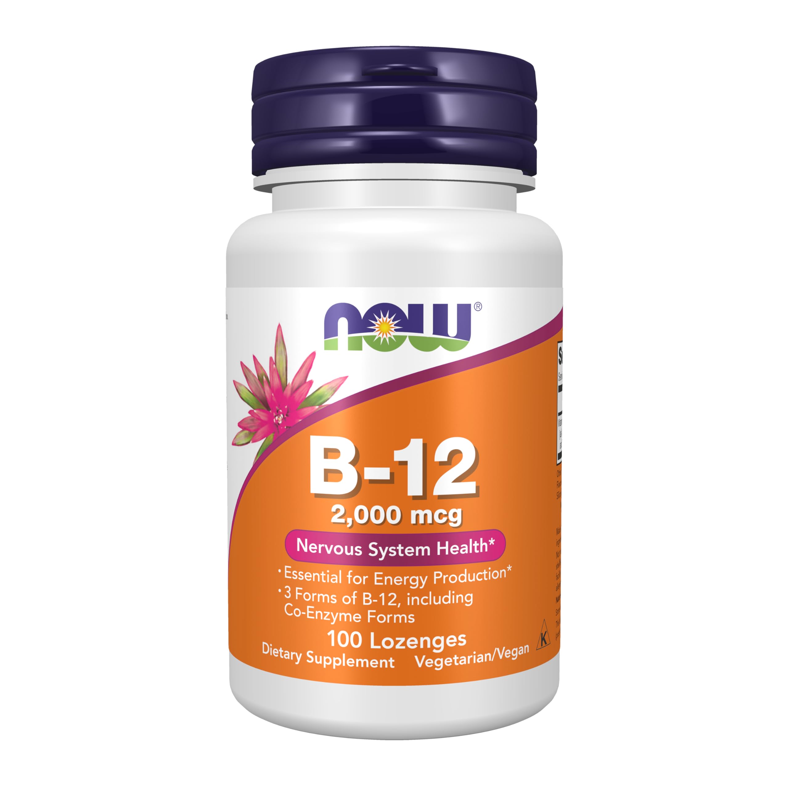 NOW Foods B-12 2000 mcg bottle label