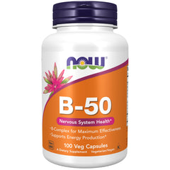 NOW Foods B-50 capsules bottle front view