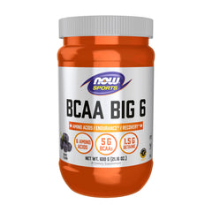 NOW Foods BCAA Big 6 grape flavor 600 g packaging front