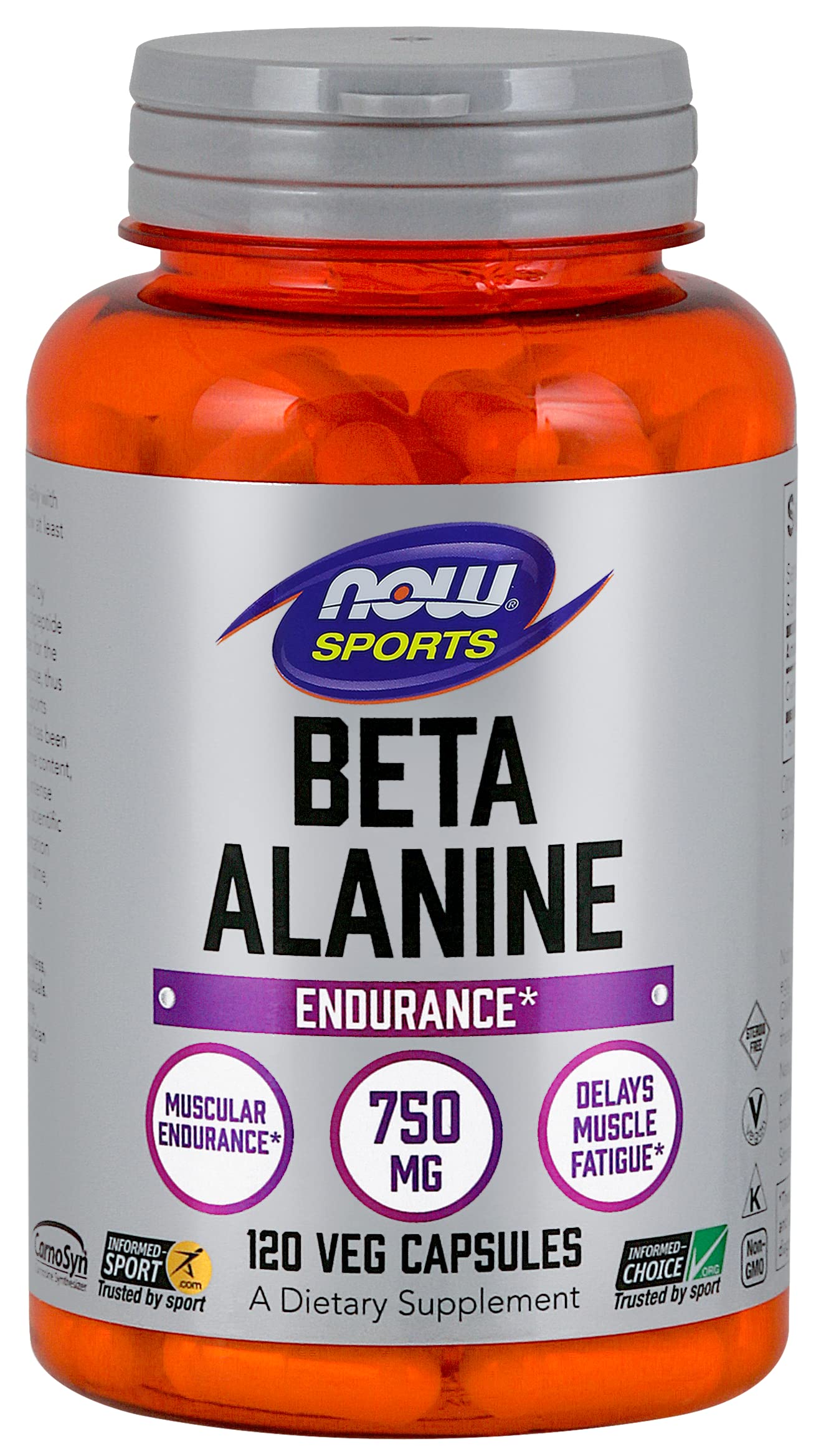 Now Foods Beta-Alanine 120 Capsules Bottle - Pack of 2 (front)