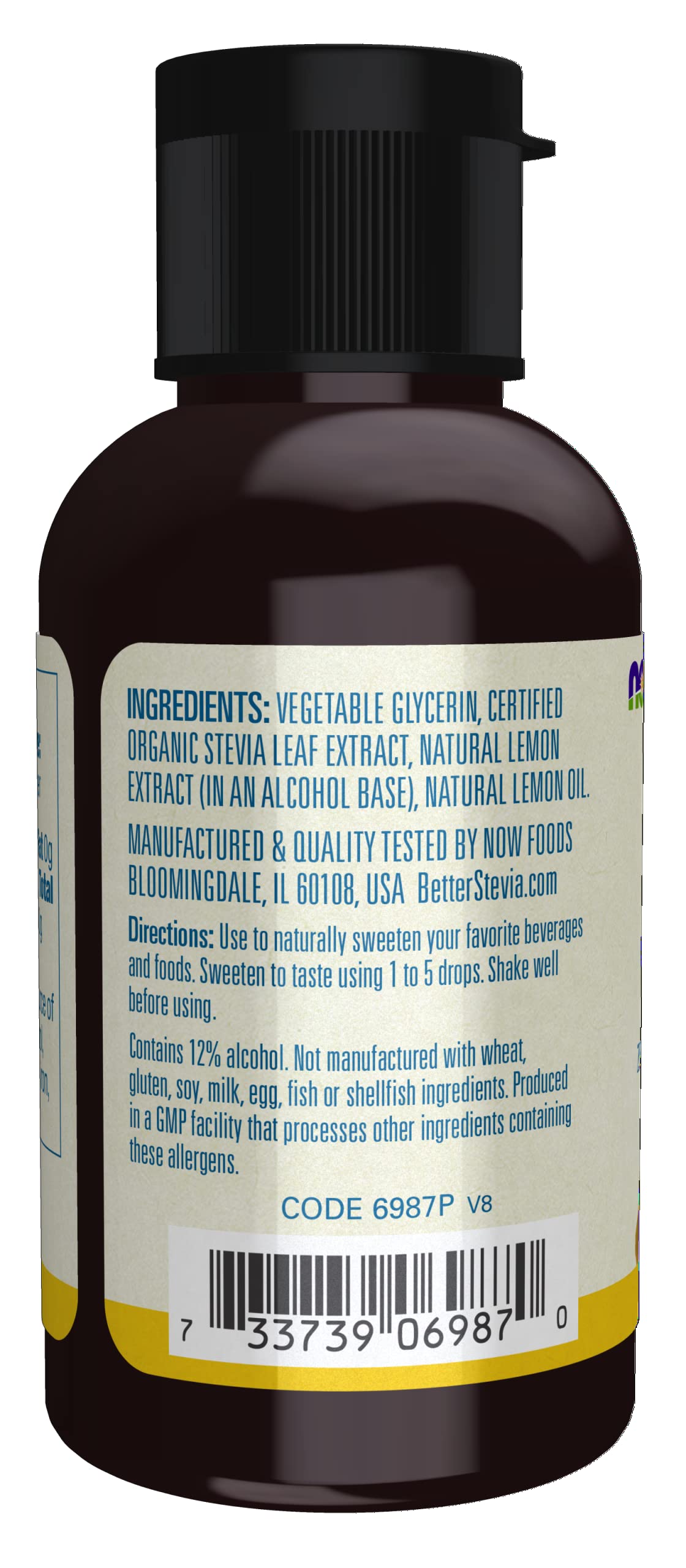 Zero-calorie liquid sweetener bottle label