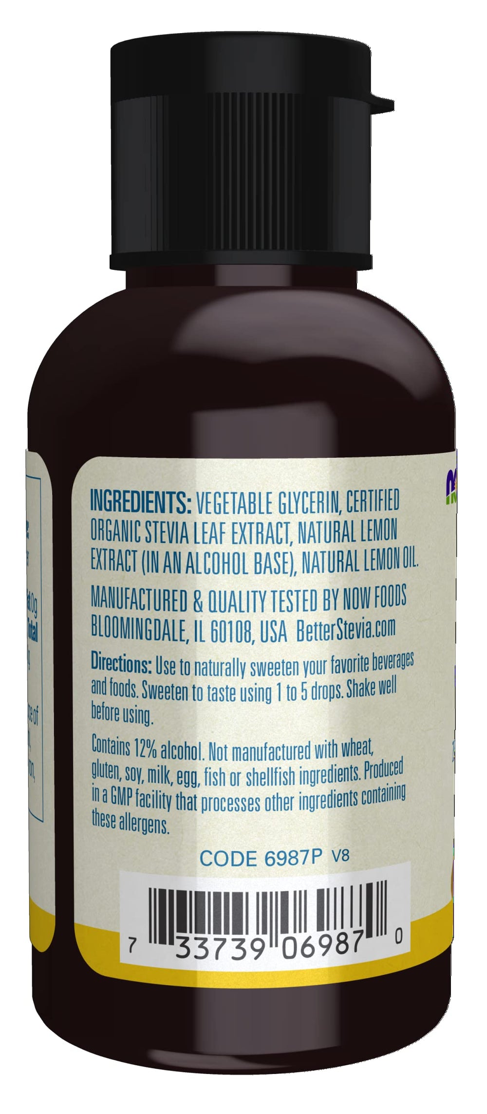 Zero-calorie liquid sweetener bottle label