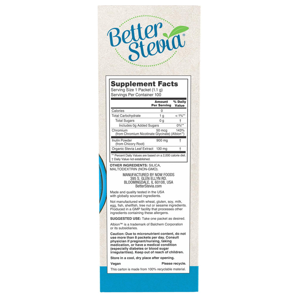 Close-up of BetterStevia Balance packets