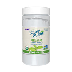 NOW Foods BetterStevia Organic Zero-Calorie Extract Powder canister