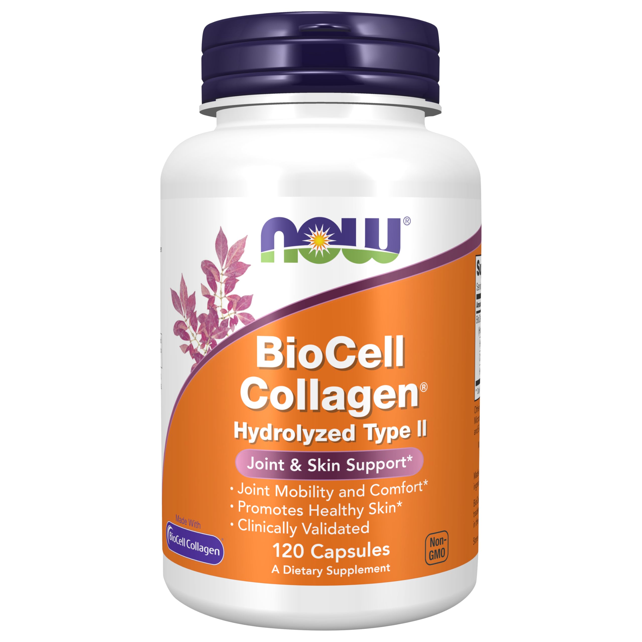 NOW Foods BioCell Collagen Hydrolyzed Type II bottle - front view