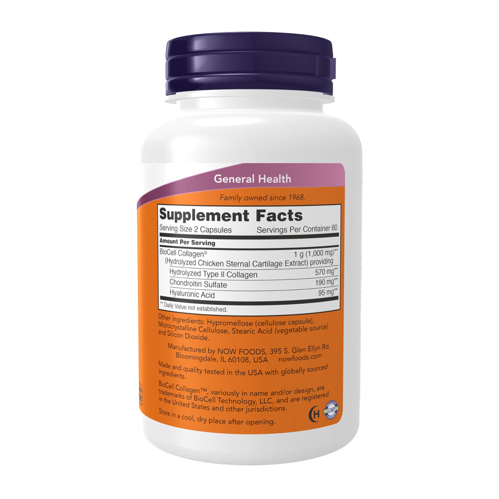 Close-up of BioCell Collagen Hydrolyzed Type II capsules