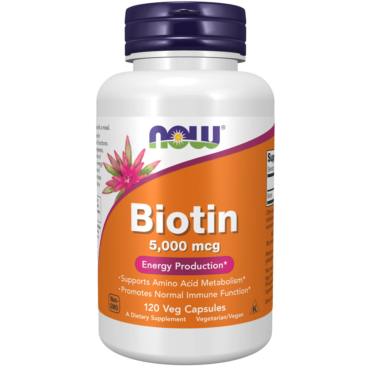NOW Foods Biotin 5000 mcg capsules bottle main image