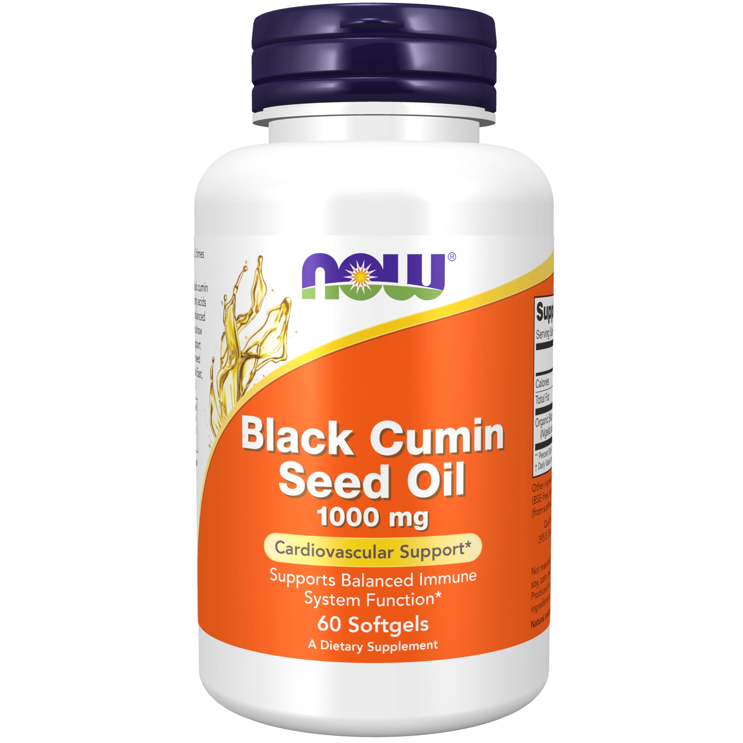 NOW Foods Black Cumin Seed Oil 1000 mg bottle