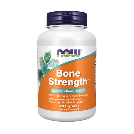 NOW Foods Bone Strength MCHA bottle with 120 capsules