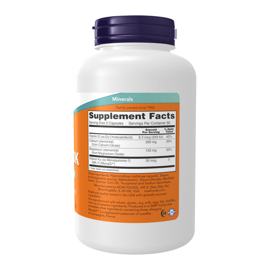 NOW Cal-Mag DK front label highlighting calcium and magnesium