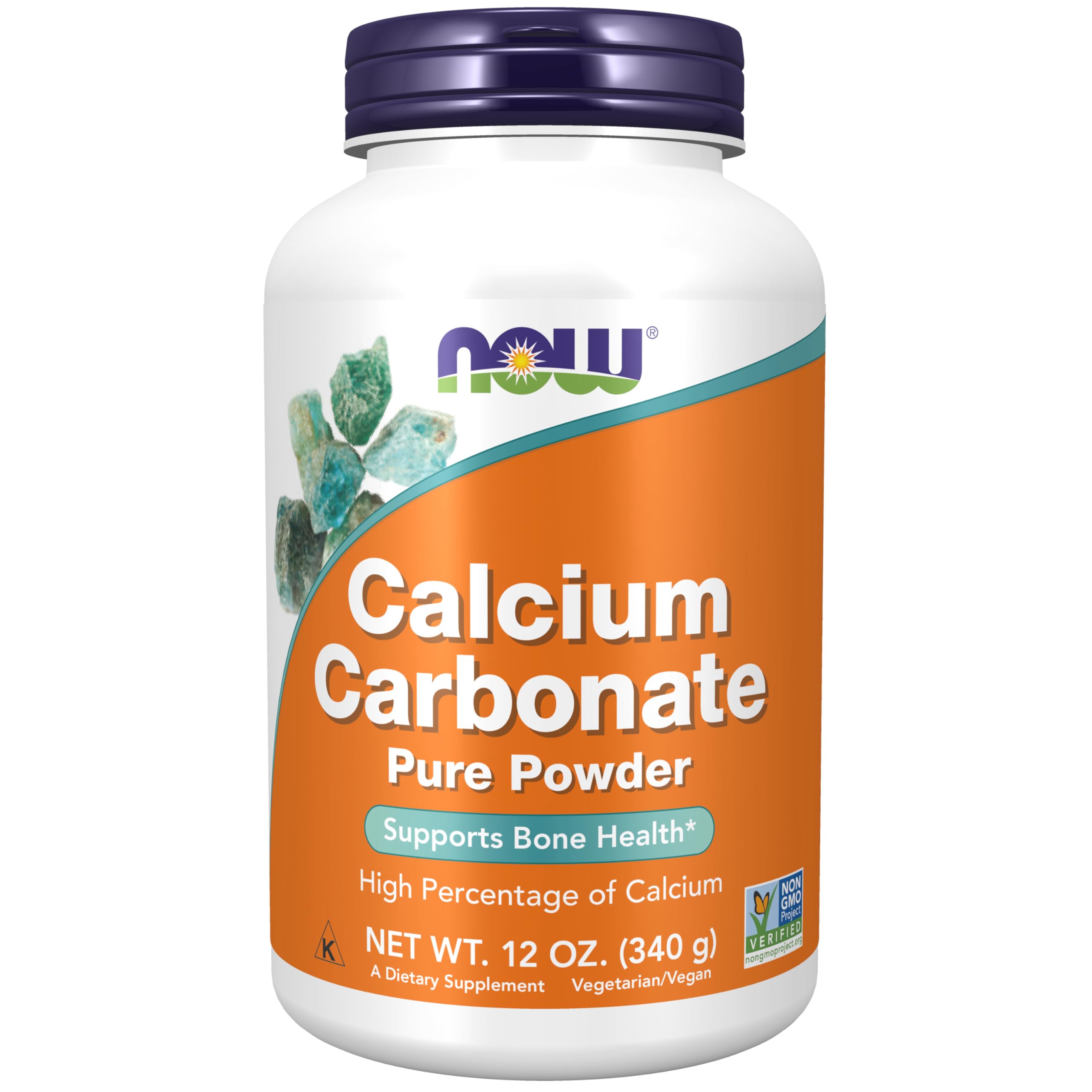 NOW Foods Calcium Carbonate Powder 12 oz front view