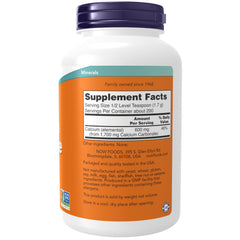 NOW Foods Calcium Carbonate Powder 12 oz bottle label