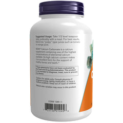 Calcium carbonate powder packaging for NOW Foods 12 oz